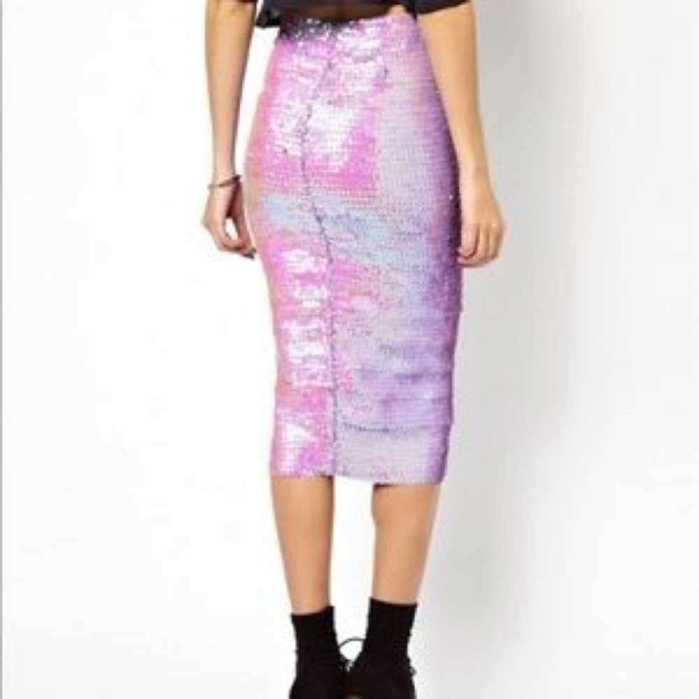 Purple sequin skirt
